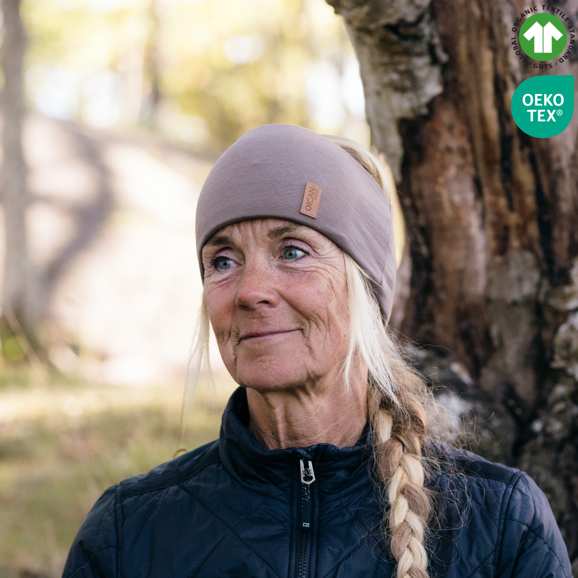 Dam bär pannband taupe